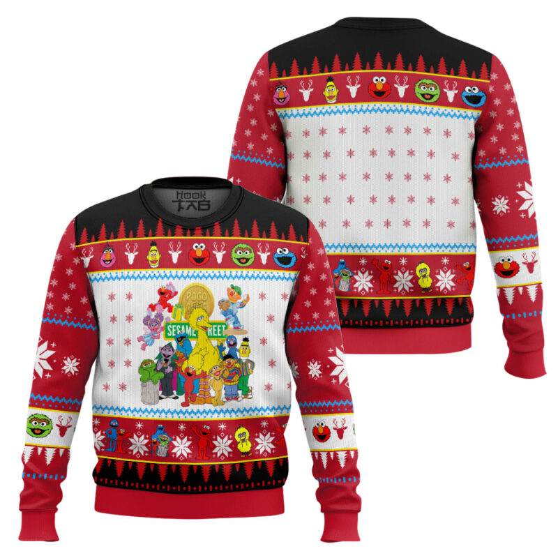 Hooktab Sesame Street Ugly Christmas Sweater Hooktab Sesame Street Ugly Christmas Sweater