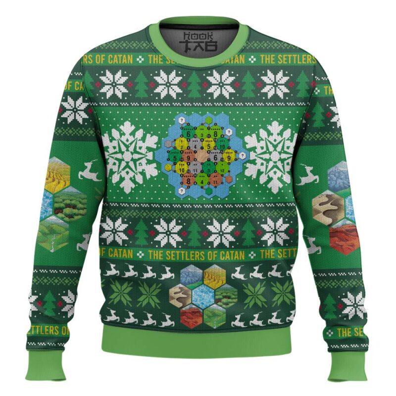 Hooktab Settlers Of Catan Board Games Ugly Christmas Sweater