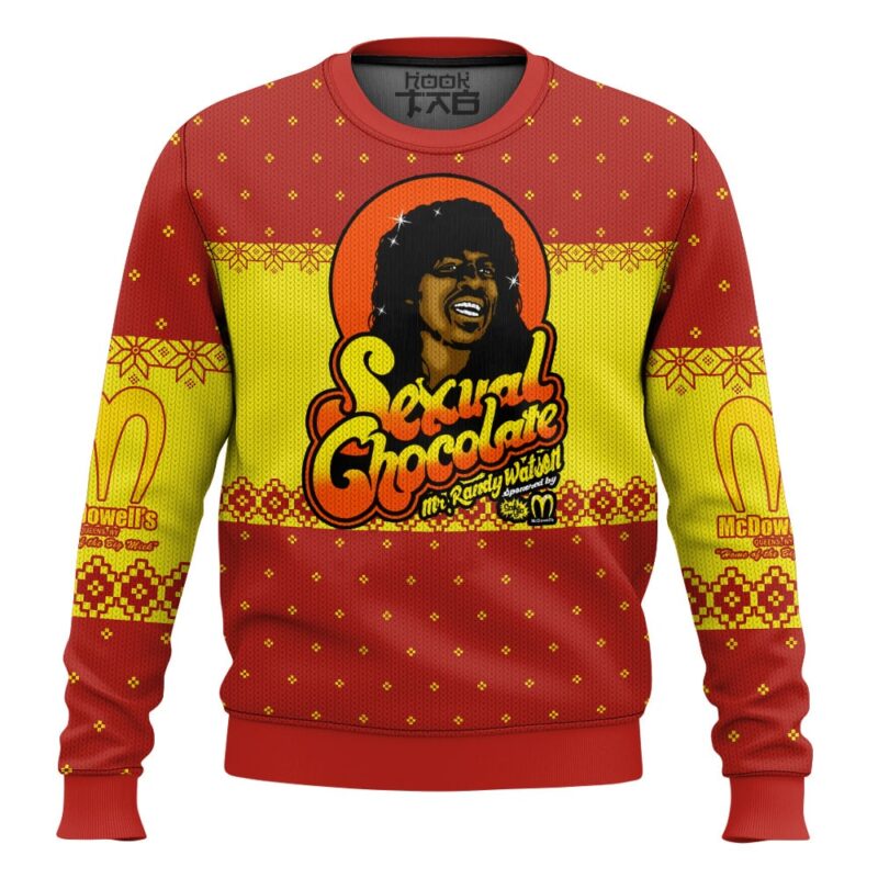 Hooktab Sexual Chocolate Coming To America Ugly Christmas Sweater