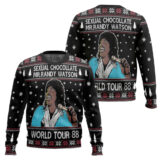 Hooktab Sexual Chocolate Mr. Randy Watson World Tour 88 Ugly Christmas Sweater
