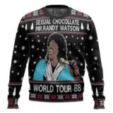 Hooktab Sexual Chocolate Mr. Randy Watson World Tour 88 Ugly Christmas Sweater