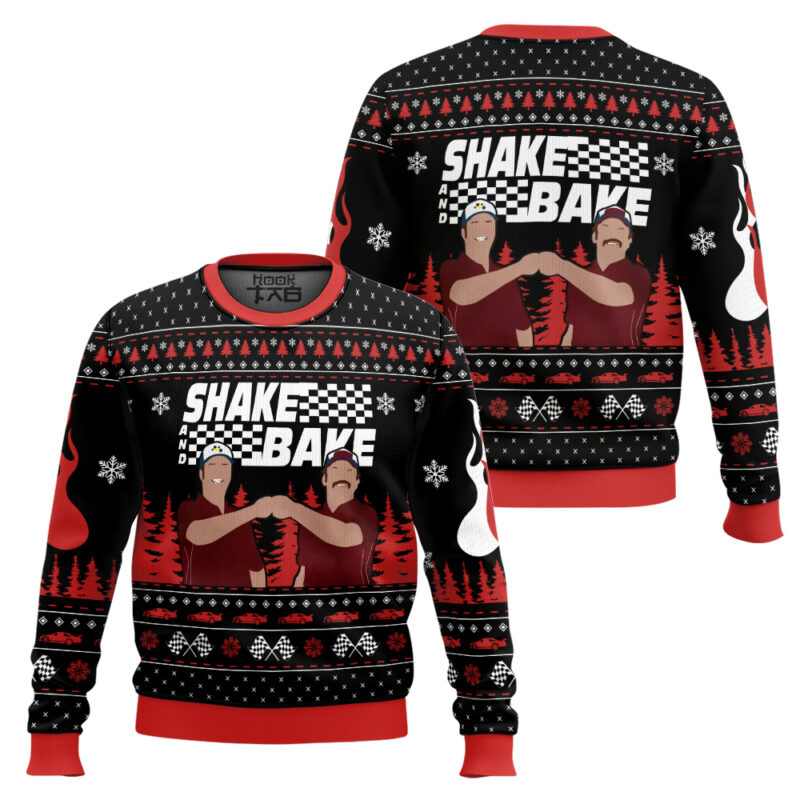 Hooktab Shake And Bake Talladega Nights Ugly Christmas Sweater Hooktab Shake And Bake Talladega Nights Ugly Christmas Sweater