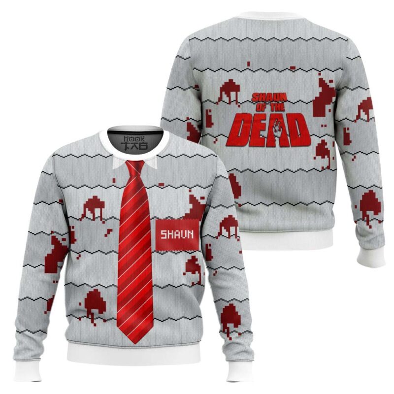 Hooktab Shaun Of The Dead Ugly Christmas Sweater Hooktab Shaun Of The Dead Ugly Christmas Sweater
