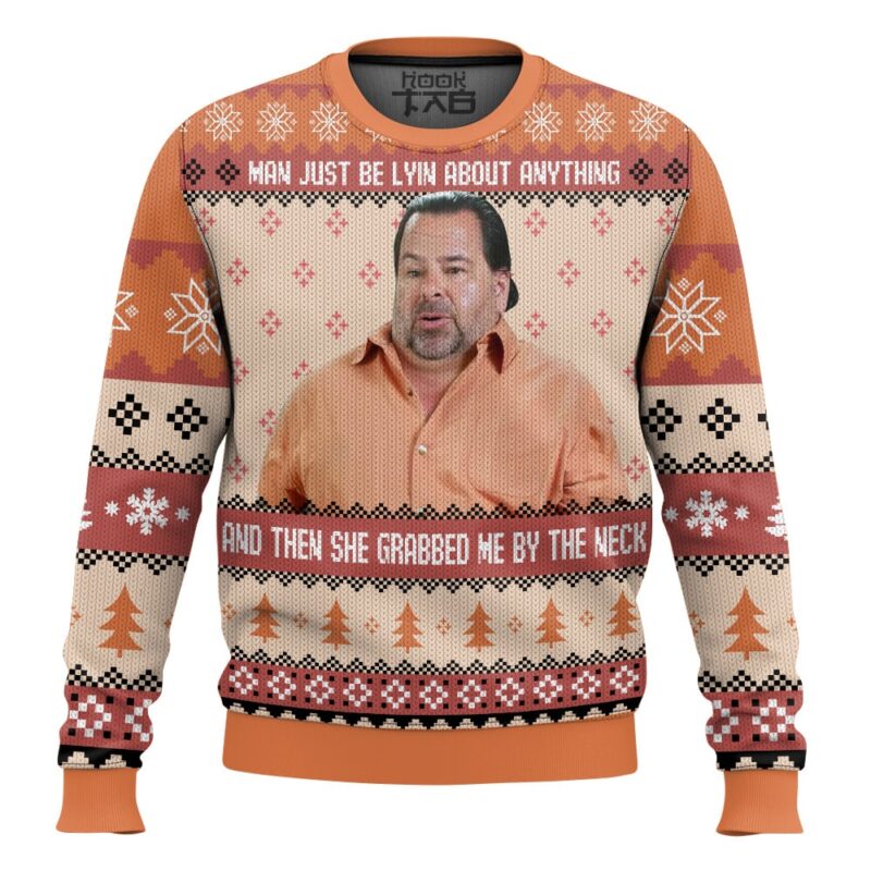 Hooktab She Grab Me By My Neck Meme Ugly Christmas Sweater