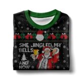 Hooktab She Jingled My Bells And Now She's Pregnant Ugly Christmas Sweater