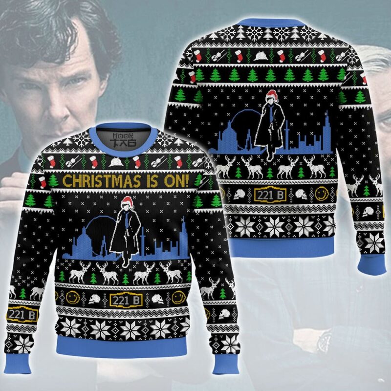 Hooktab Sherlock Benedict Cumberbatch Ugly Christmas Sweater Hooktab Sherlock Benedict Cumberbatch Ugly Christmas Sweater