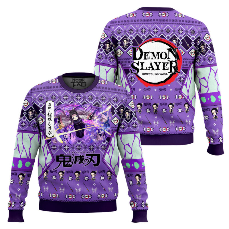 Hooktab Shinobu Kocho Ugly Christmas Sweater Hooktab Shinobu Kocho Ugly Christmas Sweater