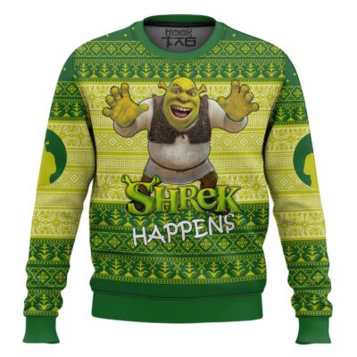Hooktab Shrek Happens Ugly Christmas Sweater