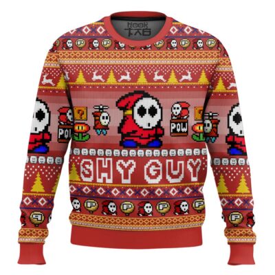 Hooktab Shy Guy Mario Bros Ugly Christmas Sweater