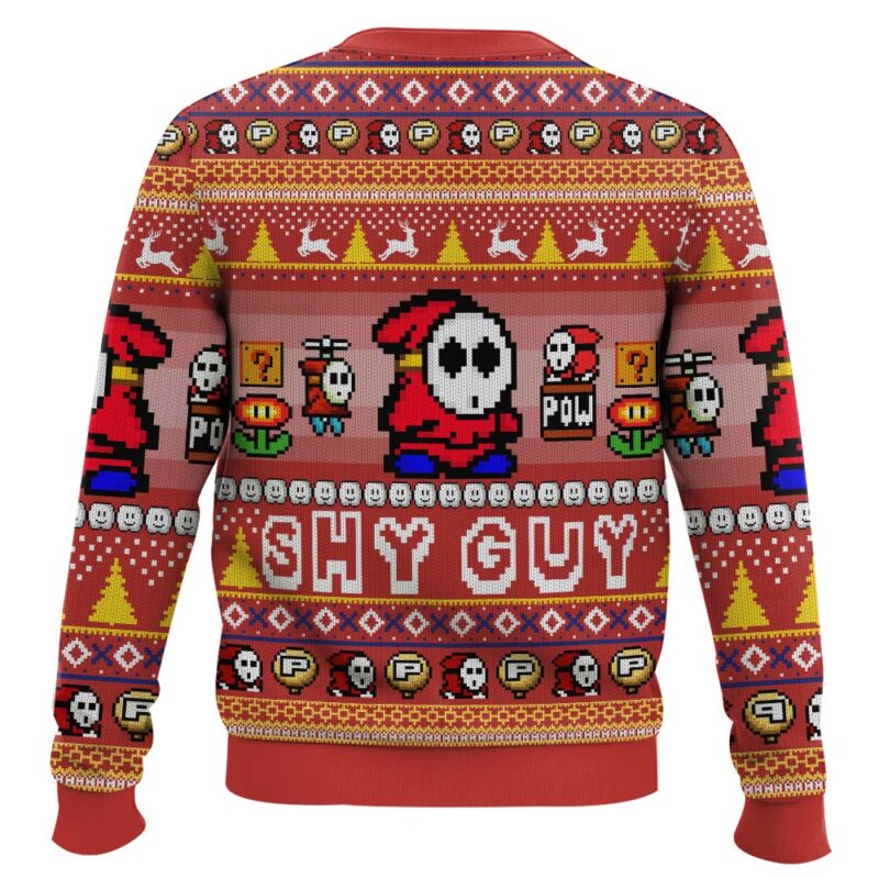 Hooktab Shy Guy Mario Bros Ugly Christmas Sweater Hooktab Shy Guy Mario Bros Ugly Christmas Sweater