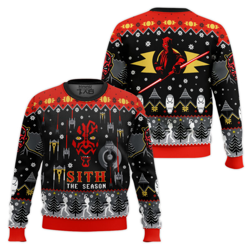 Hooktab Sith The Season Star Wars Ugly Christmas Sweater Hooktab Sith The Season Star Wars Ugly Christmas Sweater