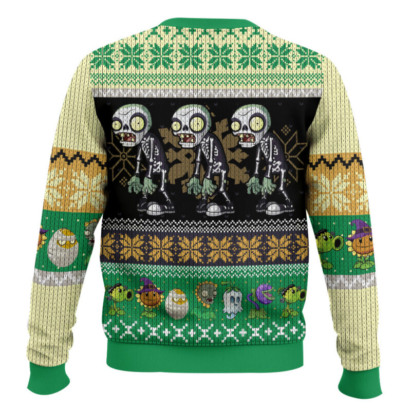 Hooktab Skeleton Plants VS Zombie Ugly Christmas Sweater Hooktab Skeleton Plants VS Zombie Ugly Christmas Sweater