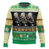 Hooktab Skeleton Plants VS Zombie Ugly Christmas Sweater