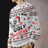 Hooktab Skeleton Too Cute To Wears Ugly Christmas Sweater