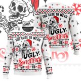Hooktab Skeleton Too Cute To Wears Ugly Christmas Sweater