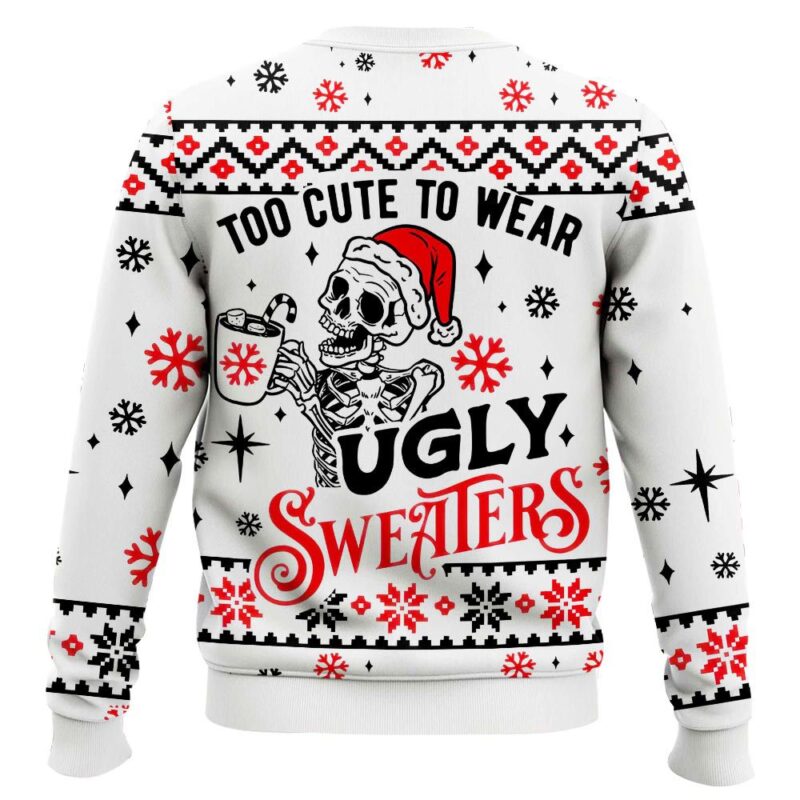 Hooktab Skeleton Too Cute To Wears Ugly Christmas Sweater Hooktab Skeleton Too Cute To Wears Ugly Christmas Sweater