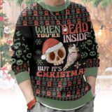 Hooktab Skeleton "When You Are Dead Inside But It's Christmas" Ugly Christmas Sweater