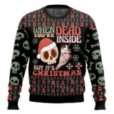 Hooktab Skeleton "When You Are Dead Inside But It's Christmas" Ugly Christmas Sweater