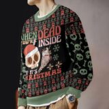 Hooktab Skeleton "When You Are Dead Inside But It's Christmas" Ugly Christmas Sweater