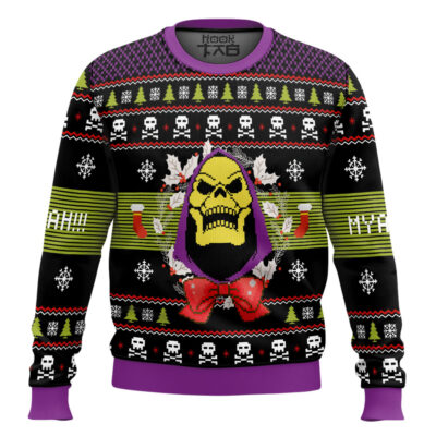 Hooktab Skeletor Myahahaha Masters of the Universe Ugly Christmas Sweater