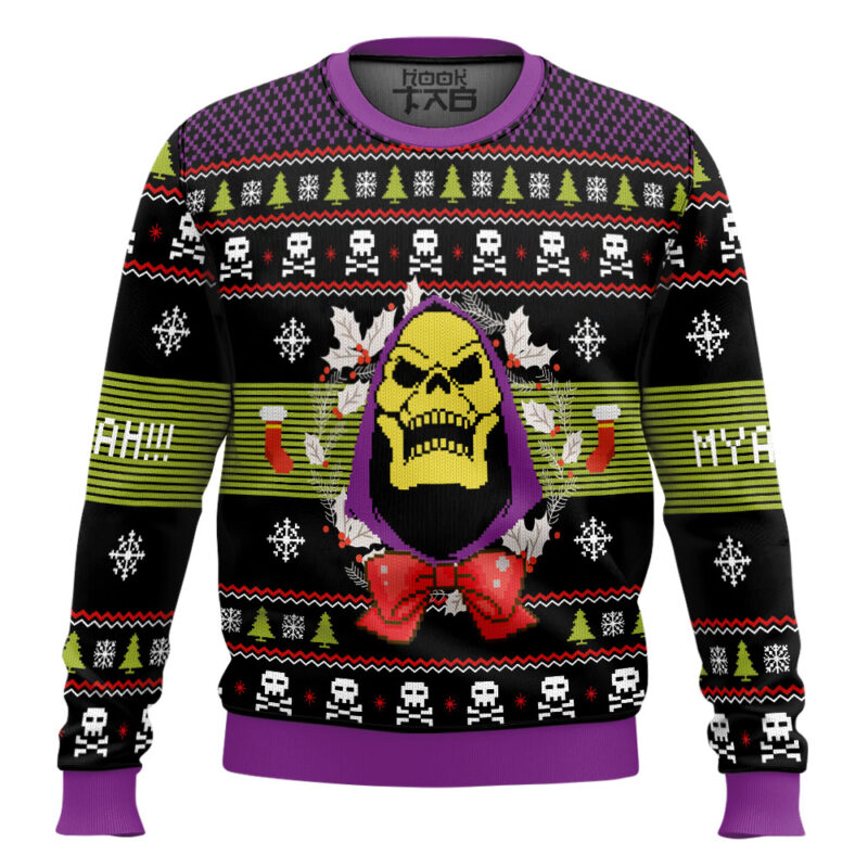 Hooktab Skeletor Myahahaha Masters of the Universe Ugly Christmas Sweater