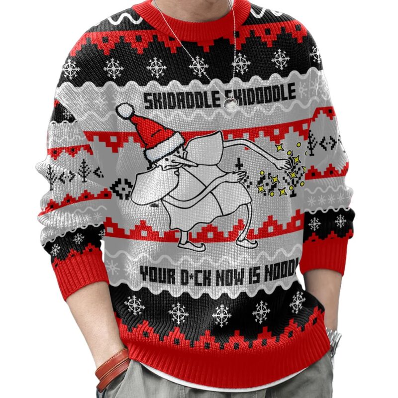 Hooktab Skidaddle Skidoodle Your D*ck Now Is A Noodle Meme Ugly Christmas Sweater Hooktab Skidaddle Skidoodle Your D*ck Now Is A Noodle Meme Ugly Christmas Sweater