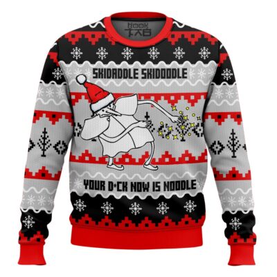 Hooktab Skidaddle Skidoodle Your D*ck Now Is A Noodle Meme Ugly Christmas Sweater