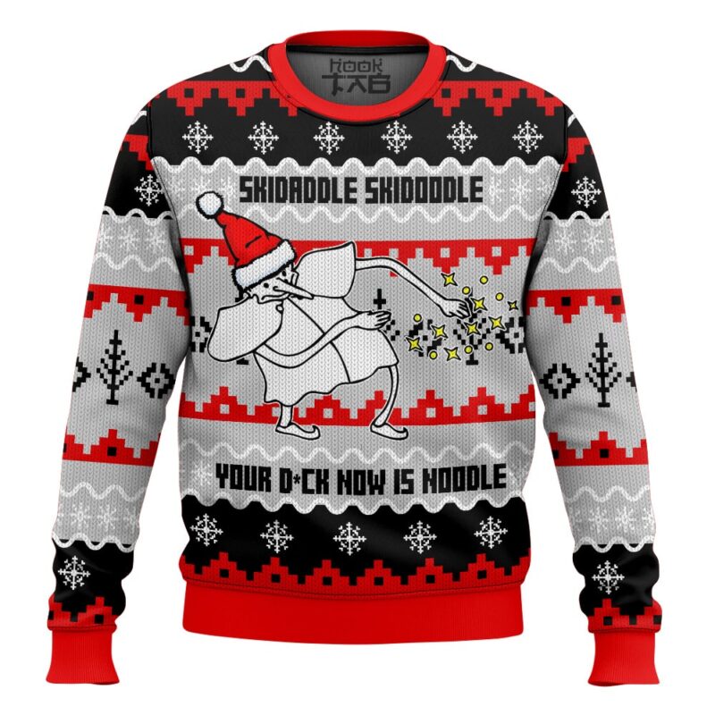 Hooktab Skidaddle Skidoodle Your D*ck Now Is A Noodle Meme Ugly Christmas Sweater