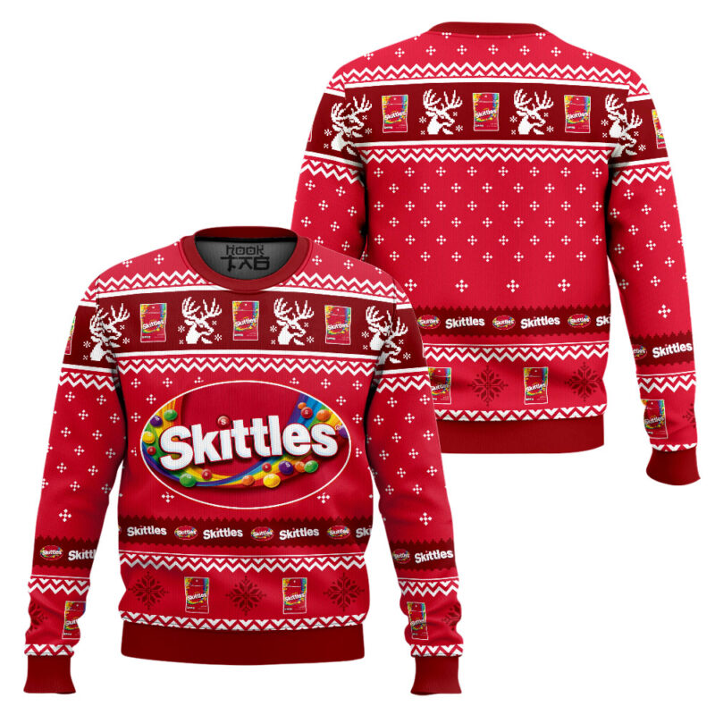 Hooktab Skittles Ugly Christmas Sweater Hooktab Skittles Ugly Christmas Sweater