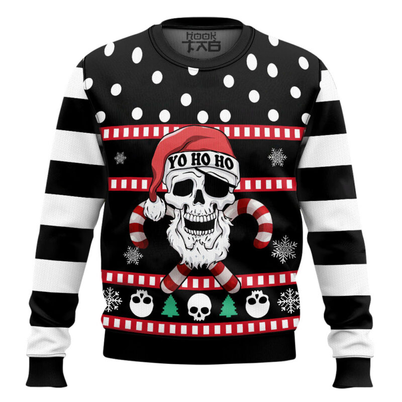 Hooktab Skull Santa Ugly Christmas Sweater
