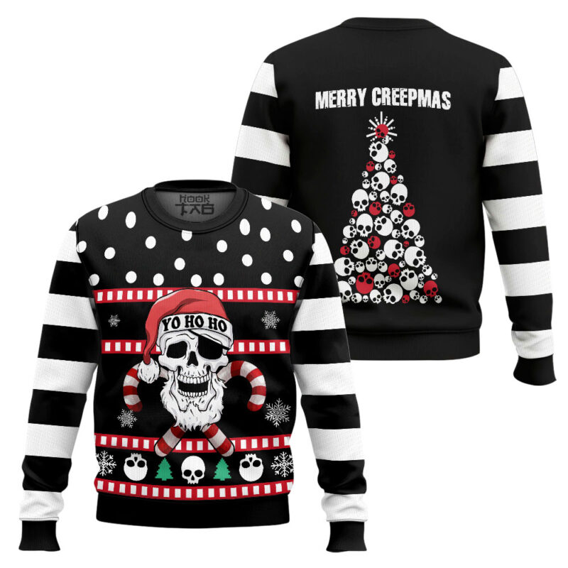 Hooktab Skull Santa Ugly Christmas Sweater Hooktab Skull Santa Ugly Christmas Sweater