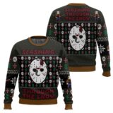 Hooktab Slashing Through The Snow Friday The 13th Ugly Christmas Sweater