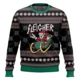 Hooktab Slayer And Rocker Santa 2023 Ugly Christmas Sweater