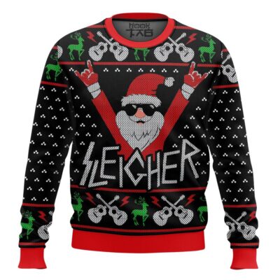 Hooktab Sleigher Santa Ugly Christmas Sweater