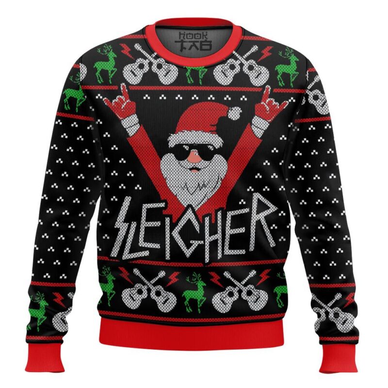 Hooktab Sleigher Santa Ugly Christmas Sweater