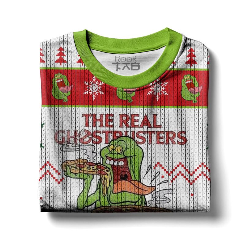 Hooktab Slimer The Real Ghostbusters Ugly Christmas Sweater Hooktab Slimer The Real Ghostbusters Ugly Christmas Sweater