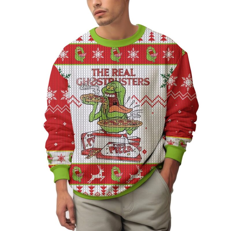 Hooktab Slimer The Real Ghostbusters Ugly Christmas Sweater Hooktab Slimer The Real Ghostbusters Ugly Christmas Sweater