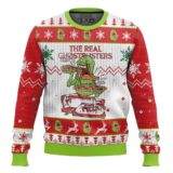 Hooktab Slimer The Real Ghostbusters Ugly Christmas Sweater