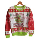 Hooktab Slimer The Real Ghostbusters Ugly Christmas Sweater