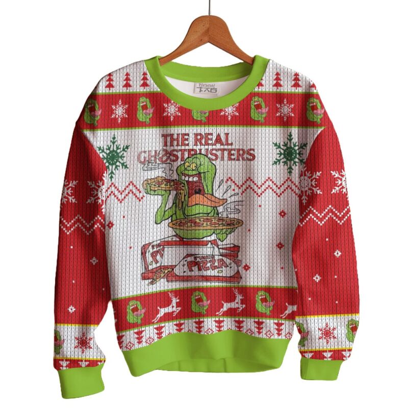 Hooktab Slimer The Real Ghostbusters Ugly Christmas Sweater Hooktab Slimer The Real Ghostbusters Ugly Christmas Sweater