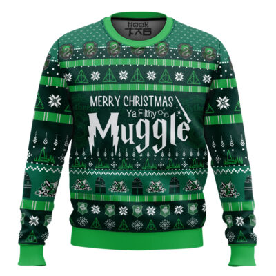 Hooktab Slytherin Merry Christmas Ya Filthy Muggle Sweater