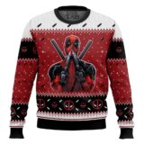 Hooktab Sniffing Deadpool Ugly Christmas Sweater