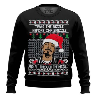 Hooktab Snoop Dogg Twas The Nizzle Before Chrismizzle Ugly Christmas Sweater