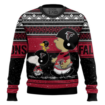 Hooktab Snoopy And Charlie Brown Atlanta Falcons Ugly Sweater