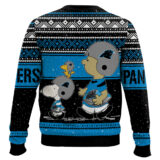 Hooktab Snoopy And Charlie Brown Carolina Panthers Ugly Sweater