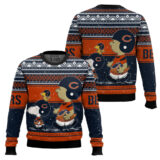 Hooktab Snoopy And Charlie Brown Chicago Bears Ugly Sweater