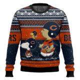 Hooktab Snoopy And Charlie Brown Chicago Bears Ugly Sweater