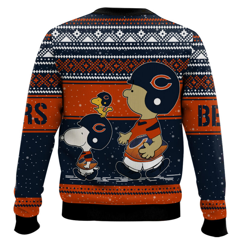 Hooktab Snoopy And Charlie Brown Chicago Bears Ugly Sweater Hooktab Snoopy And Charlie Brown Chicago Bears Ugly Sweater