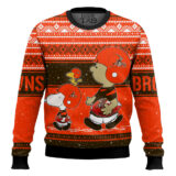 Hooktab Snoopy And Charlie Brown Cleveland Browns Ugly Sweater