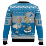 Hooktab Snoopy And Charlie Brown Detroit Lions Ugly Sweater